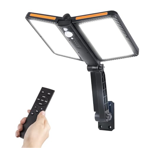 COLBOR Solarlampe für Außen, LED Solar Licht mit Bewegungsmelder 5 Modi IP65 Wasserdicht 218 LEDs Regolabile für Garage Garten Hof Terrasse (1 Pcs), Solarlampen-Außen-Solar-LED-Licht von COLBOR