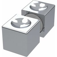 Colcom - Duschtürknopf eckig 20x20mm - Duschtür Griff beidseitig, Alu verchromt poliert von COLCOM
