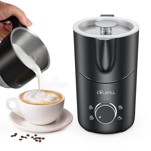COLDFILL Milchaufschäumer Elektrisch - 8-in-1 Automatische Milchschäumer mit 600ml große Kapazität, Abnehmbarer Milchaufschäumer, Heiß- und Kaltmilchaufschäumer für Kaffee, Latte von COLDFILL