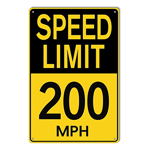 Schild mit Geschwindigkeitsbegrenzung 200 MPH, langsames Herunterfahren, Verkehrsschild, rostfreies Aluminium, wetterbeständig, wasserdicht, langlebige Tinte, einfach zu montieren, Blechschild für den Schild mit Geschwindigkeitsbegrenzung 200 MPH, langsames Herunterfahren, Verkehrsschild, rostfreies Aluminium, wetterbeständig, wasserdicht, langlebige Tinte, einfach zu montieren, Blechschild für den von COLE