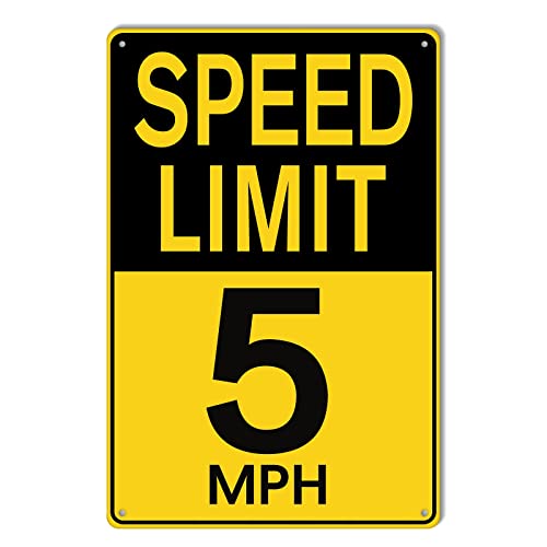Schild mit Geschwindigkeitsbegrenzung 5 MPH, langsames Herunterfahren, Verkehrszeichen, rostfreies Aluminium, wetterbeständig, wasserdicht, langlebige Tinte, einfach zu montieren, Blechschild für den Schild mit Geschwindigkeitsbegrenzung 5 MPH, langsames Herunterfahren, Verkehrszeichen, rostfreies Aluminium, wetterbeständig, wasserdicht, langlebige Tinte, einfach zu montieren, Blechschild für den von COLE