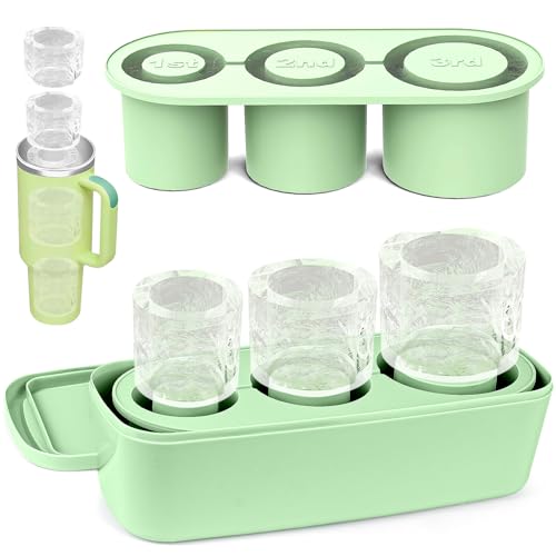 Eiswürfelform für Stanley Cup 40oz, Stanley Cup Eiswürfelform mit Deckel, Stanley Cup Zubehör, Wiederverwendbar, Eiswürfelschale für große Thermobecher, Cocktails, Whisky, Kaffee (A) von COLEESON