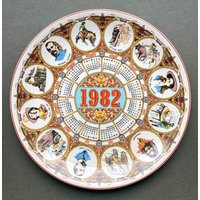 Vintage Wedgewood Wilder Westen Kalender 1982 Wandteller von COLLATEANDCURATE