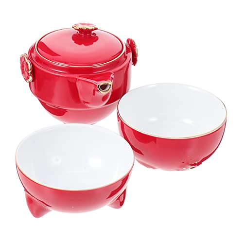 COLLBATH 1 Satz Lucky Cat Tee-Set japanische teetassen Teesiebkanne Kaffeezubehör Reisezubehör Wasserkocher aus Keramik Haushalts-Teekessel Rostfreier Stahl einstellen Herd von COLLBATH