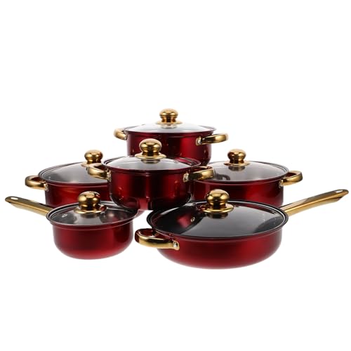 COLLBATH 1 Set Antihaft-Kochgeschirr-Set: Kochtöpfe und Bratpfanne aus Edelstahl mit Deckel – Küchenkochutensilien mit Doppelgriffen COLLBATH 1 Set Antihaft-Kochgeschirr-Set: Kochtöpfe und Bratpfanne aus Edelstahl mit Deckel – Küchenkochutensilien mit Doppelgriffen von COLLBATH