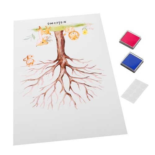COLLBATH Gender Reveal Fingerabdruck-baum Satz Party Dekoration Gästebuch Babyparty Tischdeko Zubehör Für Junge Mädchen Partythema von COLLBATH