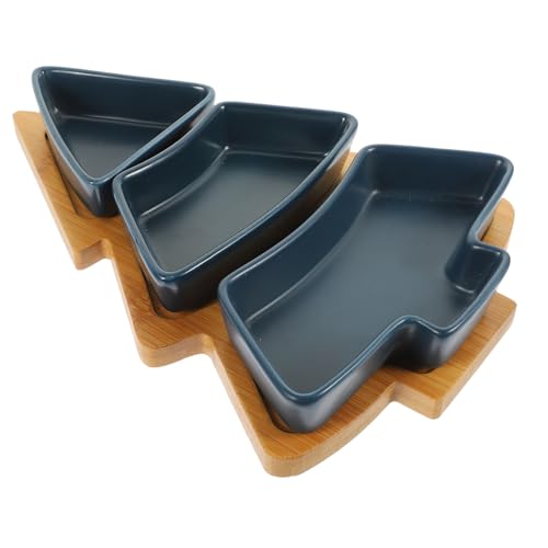 COLLBATH 1 Set Weihnachtsbaum Keramik Snack Tablett Weihnachtsteller Weihnachts Snack Tablett Weihnachtsbaum Servierplatte Mit Deckel Snack Teller Retro Dessertteller Form Liebe von COLLBATH