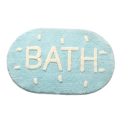 COLLBATH 1 Stück Praktische rutschfeste Badezimmermatte für Eingangsbereich Schlafzimmer und Bad Waschmaschinengeeignet Stilvolles Design Blau von COLLBATH