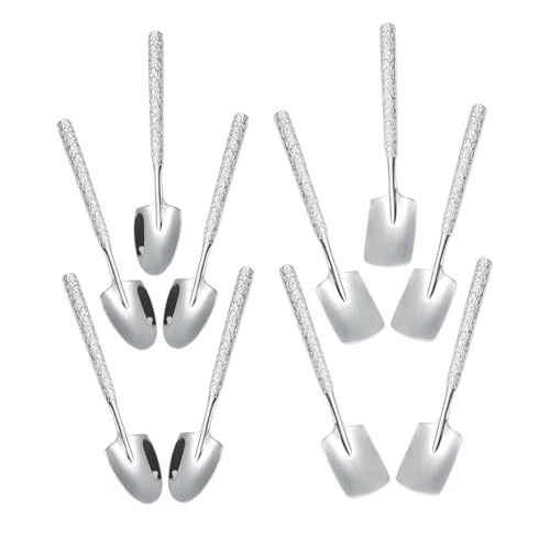 COLLBATH 10 Stück Teiliges Edelstahl Schaufel-löffel Set Rostfreie Dessert Eisportionierer mit Effizientem Schaufelkopf Vielseitige Kuchen- Pudding Kaffeeservice-löffel für Party Alltag von COLLBATH