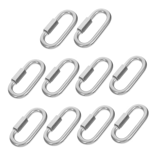 COLLBATH 10 Stück Teiliges Edelstahl Schnellverbindungs Kettenverbinder D Förmiger Karabiner Rostfrei Robust für Kettenaufhängung Hängematte Camping Zaun und Outdoor Einsatz von COLLBATH