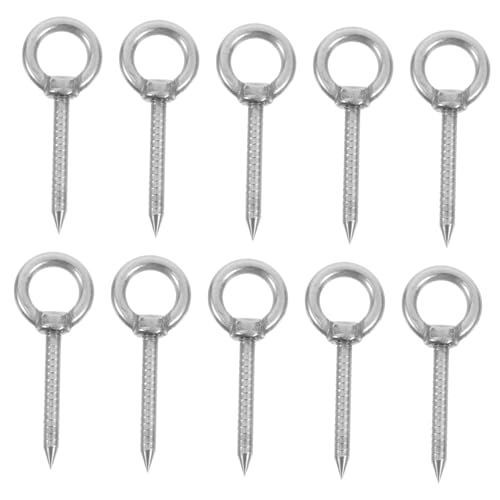 COLLBATH 10 Stück Teiliges Edelstahl Schraubhaken Schwere Ringschrauben mit Selbstschneidendem Gewinde Rostfreie Deckenhaken für Pflanzen Tassen und Vielseitiges Aufhängen im Innenbereich von COLLBATH