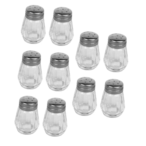 COLLBATH 10 Stück Teiliges Mini Gewürzflaschen aus Transparente Bbq Salz Pfefferstreuer Wiederverwendbare Gewürzbehälter für Camping Picknick und Küche Leicht zu Reinigen und Sicher von COLLBATH