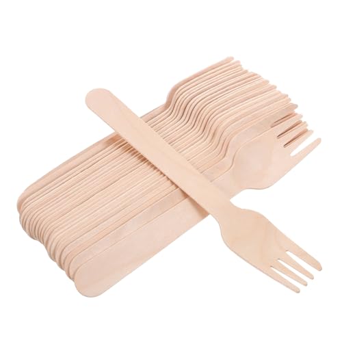 COLLBATH 100 Stück Holzgabeln Vielseitige Küchenutensilien für Obst Salat Steak und Nachmittagsgebäck Partygeschirr für Feste und Feiern von COLLBATH