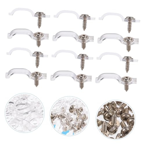COLLBATH 100 Stück LED Lichtleisten Befestigungsklammern Kunststoffclips mit Schrauben für LED Streifen Hitzebeständig Leicht und Robust Geeignet für Schrank Vitrine Regal Montage von COLLBATH