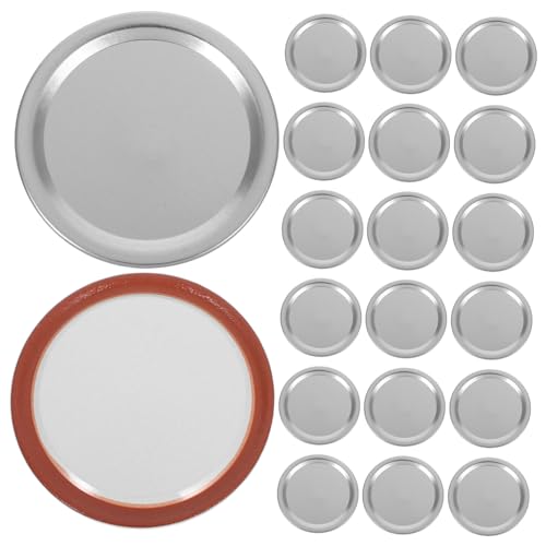 COLLBATH 100 Stück Mason Jar Dichtungsdeckel Aluminium Einmachdeckel mit Teilbarem Ring Luftdichter Verschluss für Einmachgläser Wiederverwendbar zum Einmachen und Frischhalten von von COLLBATH