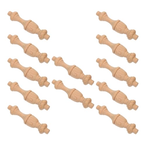 COLLBATH 12stücke Holz-dekosäulen Für Innenbereich Römische Säulen-endstücke Zum Selbermachen Massivholzspindeln Mit Klassischen Schnitzereien Für Heimdekoration von COLLBATH