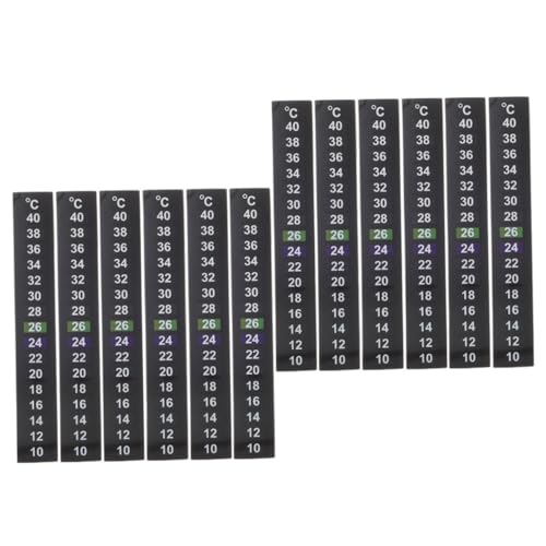 COLLBATH 12 Stück Tank Thermometer Aufkleber Temperaturmessstreifen für Aquarien Selbstklebend Farbwechselnd Präzise Temperaturanzeige für Optimales Fischleben von COLLBATH