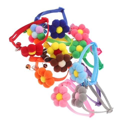 COLLBATH 12 Stück Teiliges Verstellbares Haustier- Glocke Bunte Blumen-halsketten für Kleine Hunde Welpen und Leichter Komfortabler und Sicherer Bruchverschluss für Täglichen Gebrauch und von COLLBATH