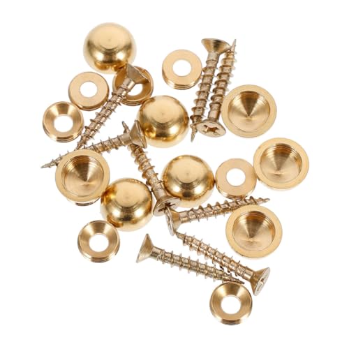 COLLBATH 16 Stück Teiliges Verstärkte Kupfer spiegelschrauben Selbstschneidende Nägel mit Polierter Oberfläche Korrosionsbeständig für Glas Innen und Außen Einfache Montage von COLLBATH