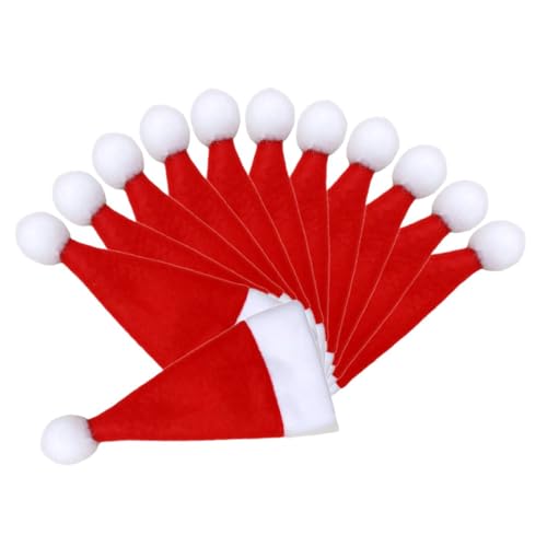 COLLBATH 16 Stück Teiliges Weihnachtsdeko Besteckhüllen Santa-hut Design Wiederverwendbar Gabel Messerabdeckung Inklusive Flaschenhülle für Festliche Tischdekoration von COLLBATH