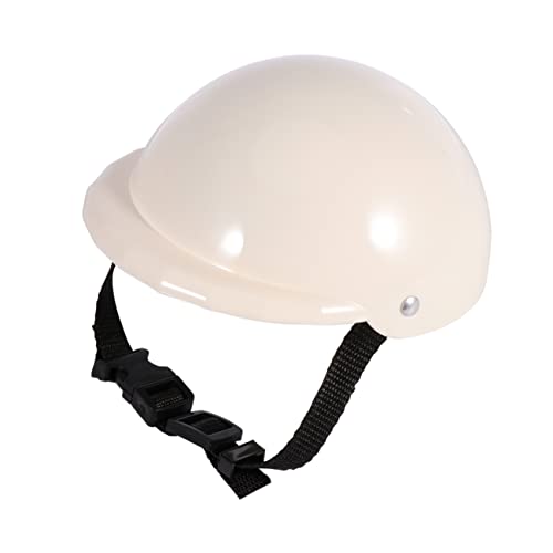 COLLBATH 1Stk Haustierhelm Schutzzubehör Fahrradhelm Kleiner Helm für Katze Welpe große größen pet Supplies Schutzhelme Haustierzubehör Sicherheitshut für Hund Motorrad Hündchen Weiß von COLLBATH