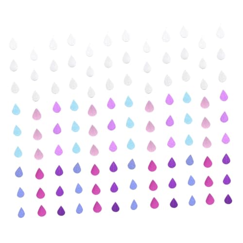 COLLBATH 2 Sätze Wassertropfen Papier Ziehen Blume Hochzeitsdeko Wandverkleidung Dekorationen Regentropfen-girlanden-dekore Oh Decke Papiergirlande Für Hochzeit Hochzeitsquote 6 Saiten * 2 von COLLBATH