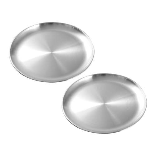 COLLBATH 2 Stück Edelstahl Servierplatte Stabile Vielseitige Food Serving Trays für Bbq Obst Snacks Robustes Formbeständiges Material für Zuhause Restaurant Buffet von COLLBATH