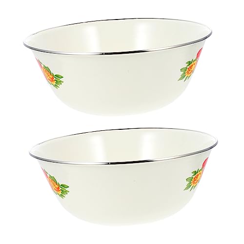 COLLBATH 2 Stück Emaille-suppenschüsseln – Lebensmittelbehälter Im Vintage-stil Für Zuhause – & Leicht Zu Reinigen COLLBATH 2 Stück Emaille-suppenschüsseln – Lebensmittelbehälter Im Vintage-stil Für Zuhause – & Leicht Zu Reinigen von COLLBATH