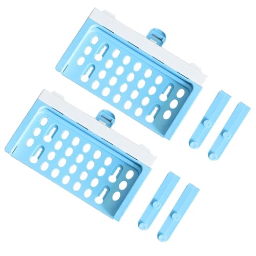 COLLBATH 2 Stück Hängendes Müllbeutelregal Blau Platzsparender Abfallhalter aus Robustem PP für Küchenschrank Faltbar Einfache Montage zur Müllaufbewahrung im Haushalt von COLLBATH