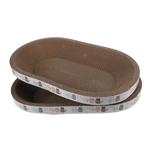 COLLBATH 2 Stück Katzenkratzbrett Ovaler Katzenkratzschale Schlafnest für Katzen Multifunktionale Kratzmatte für Spiel und Entspannung Kratzschutz für Zuhause COLLBATH 2 Stück Katzenkratzbrett Ovaler Katzenkratzschale Schlafnest für Katzen Multifunktionale Kratzmatte für Spiel und Entspannung Kratzschutz für Zuhause von COLLBATH