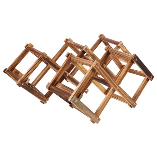 COLLBATH 2 Stück Moderner Faltbares Weinregal aus Holz Platzsparendes Braunes Weinflaschenregal für Bar Küche und Wohnzimmer Stilvolle Weinaufbewahrung und Dekorativer Flaschenhalter von COLLBATH