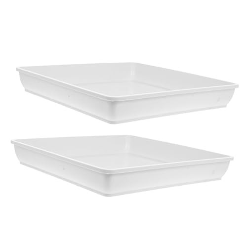 COLLBATH 2 Stück Quadratische Vogeltränke aus Wetterfestem Kunststoff wasserdichte Vogelbad Schalen für Outdoor Bird Feeder Zubehör für Weiß von COLLBATH