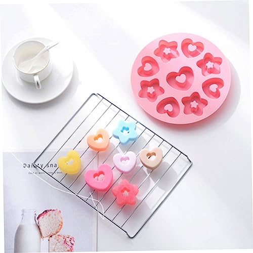COLLBATH 2 Stück Silikon Backform Herz und Stern Motiv Donut Kuchenform Kreativ und Praktisch für DIY Backen mit Familie und Freunden Langlebig und Leicht zu Reinigen für Fondant und von COLLBATH