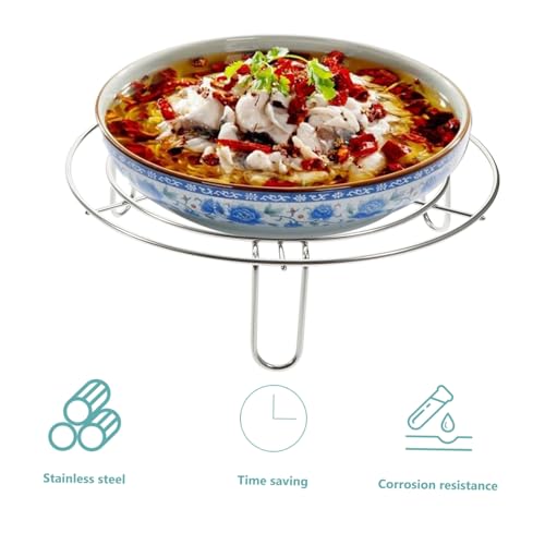 COLLBATH 2 Stück Teiliges Edelstahl Dampfgarer Gestell Vielseitiger Küchen Dämpfeinsatz für Gemüse Eier Brötchen Hitzebeständiger Mehrzweck Dampfkorb und Topfuntersetzer von COLLBATH