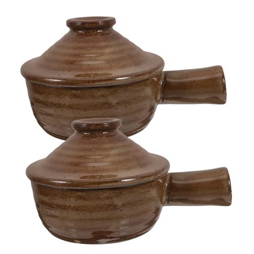 COLLBATH 2 Stück Teiliges Keramik Mikrowellengeeignet mit Deckel Hitzebeständiger für Bibimbap Reis Suppe Vielseitiger Keramik Kochtopf für Zuhause von COLLBATH