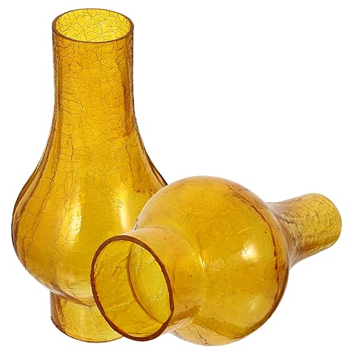 COLLBATH 2 Stück Teiliges Retro Lampenschirme Matte Braune Ersatzglas Öllampe Hitzebeständig Leicht Geeignet für Kerosin und Wandlampen Dekorativ und Praktisch von COLLBATH