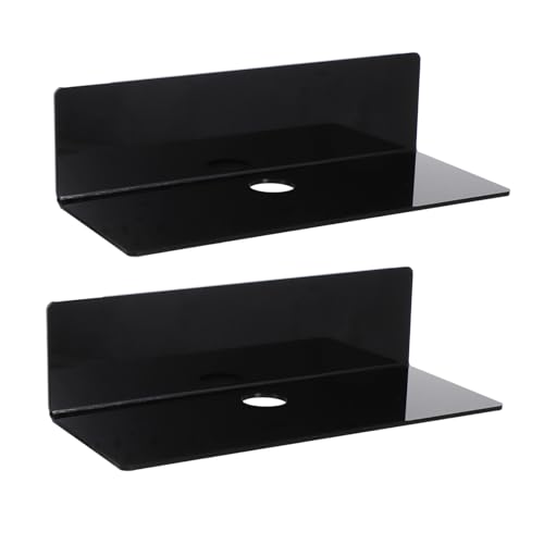 COLLBATH 2 Stück Teiliges Wandregal aus klarem Kunststoff Selbstklebendes Bohrfreies Wandmontage Organizer für Badezimmer und Haushaltslautsprecher Multifunktionales Aufbewahrungsregal mit von COLLBATH