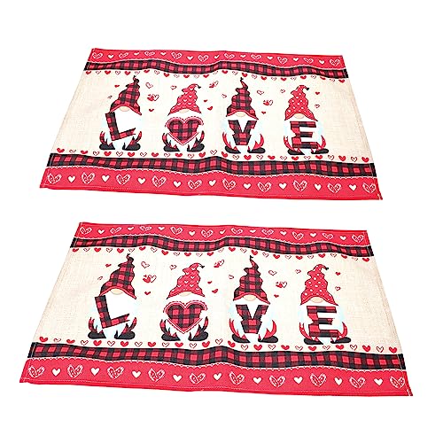 COLLBATH 2 Stück Valentinstags-tischsets Für Küche Baumwolltischsets Fleckenresistent Schützt Tisch Vor Kratzern Einfach Zu Verstauen von COLLBATH