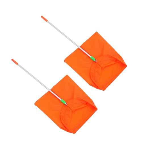 COLLBATH 2 Stück Windfeste Aluminium Kehrschaufel mit Griff Leichter Robuster Outdoor-recyclingbehälter Faltbar für Garten Büro und Industrie Orange von COLLBATH