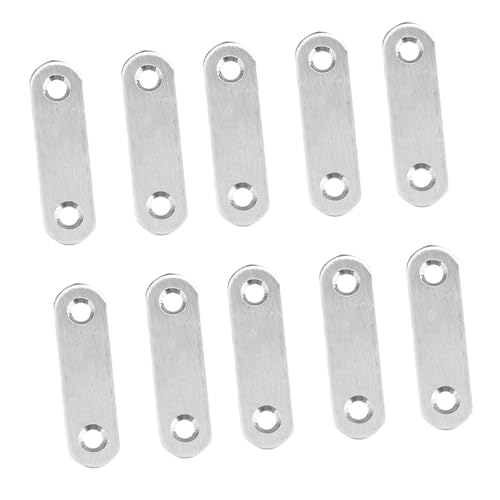 COLLBATH 20 Stück Edelstahl Eckcode Stahlstrebe Gerade Edelstahl Klammern Reparaturklammer Flache Platte Gerade Klammern Stahlklammern Deckgeländer Klammer Silberfarben von COLLBATH