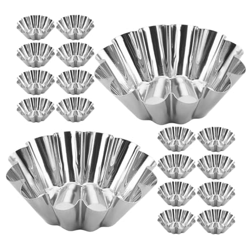 COLLBATH 20 Stück Wiederverwendbare Backformen mit Flachem Boden für Pudding Torte Gelee und Desserts Antihaft Bakeware für Gleichmäßiges Backen von COLLBATH