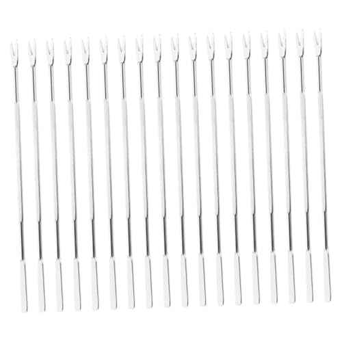 COLLBATH 24 Stück Multifunktionsnadel Meeresfrüchte Filet Scheller Kochen Schälwerkzeuge Obstgabel aus Krabbengabel Werkzeug Küchengabel Krabbenfressnadel Rostfreier Stahl Silber von COLLBATH