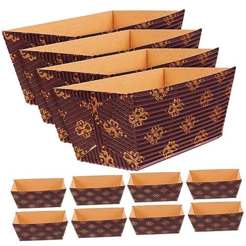 COLLBATH 25 Stück Einweg-papier-kastenformen Zum Backen Rechteckige Papierbrot-backformen Leicht Zu Entformen von COLLBATH