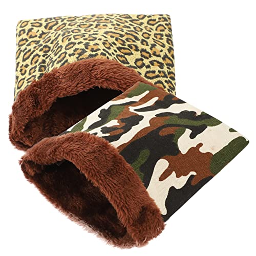 COLLBATH 2 Stück Hamster Schlafsack Für Kleine Haustiere Warmes Meerschweinchenbett Strapazierfähiger Schlafsack Kuschelhöhle Für Hamster Zuckergleiter Und Frettchen von COLLBATH