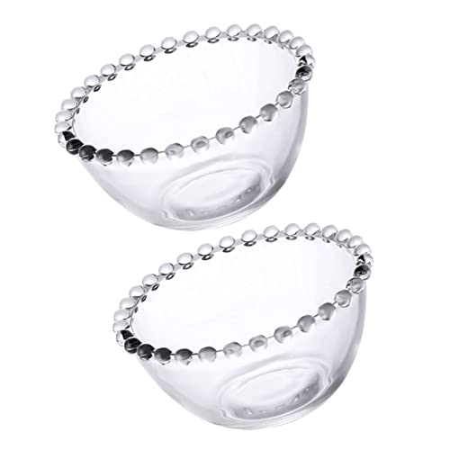 COLLBATH 2Stücke Transparente Glasschalen Dekorative Dessertschalen aus Glas Kleine Salatschalen für Obst und Desserts Elegante Deko Schalen Ø von COLLBATH