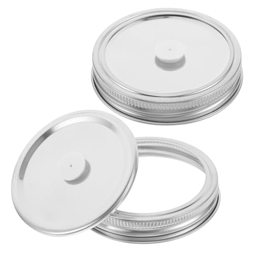 COLLBATH 2st Vakuumdeckel Für Einmachgläser Normale Konservendeckel Glasverschließer Vakuumversiegelung Glasdeckel Für Einmachgläser Kugelförmige, Normale Munddeckel Silver Rostfreier Stahl von COLLBATH