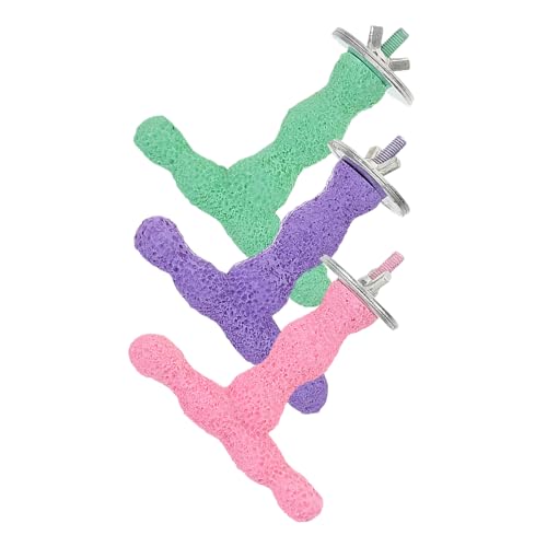 COLLBATH 3-teiliger Vogelständer, tragbarer Tisch-T-Ständer, Schleifstab für Sittiche, Nymphensittiche und mittelgroße Vögel, Sitzstangen-Fitnessstudio für kleine und mittelgroße Papageien von COLLBATH