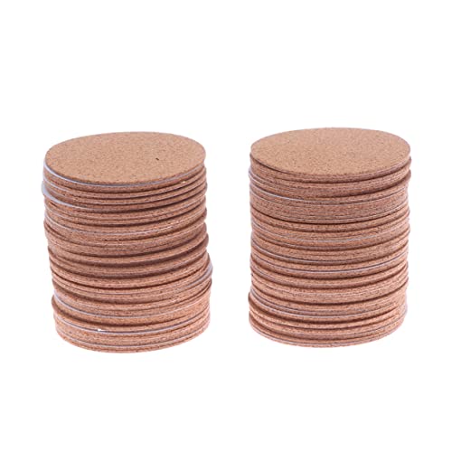 COLLBATH 30 STK. Selbstklebende Runde Korkuntersetzer Isolierpads Cup Pads für DIY Bastelprojekte rutschfest Leicht Geräuschdämpfend Natürlicher Kork von COLLBATH