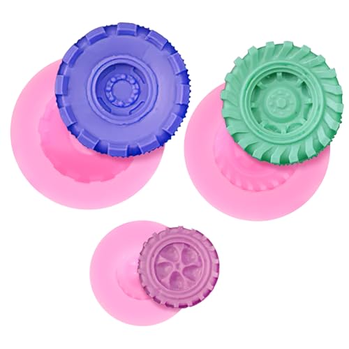 COLLBATH 3st Rad Silikonform Fondant Für Autoreifen Kuchenformen Kreisschablone Reifenförmige Form Reifen Schokoladenformen 3d-reifenfondant Kerzenformen 3d-gummis De Resina Kieselgel von COLLBATH