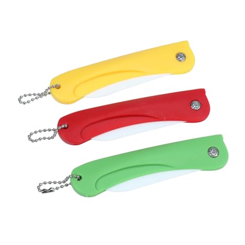 COLLBATH 3er Set Keramik Schäler, Keramikmesser, Obstschneider - Keramik Faltbar, Mittel, Weiß, 11 cm, 81 Gramm, Küchenmesser, Obst- und Gemüse-Schäler von COLLBATH